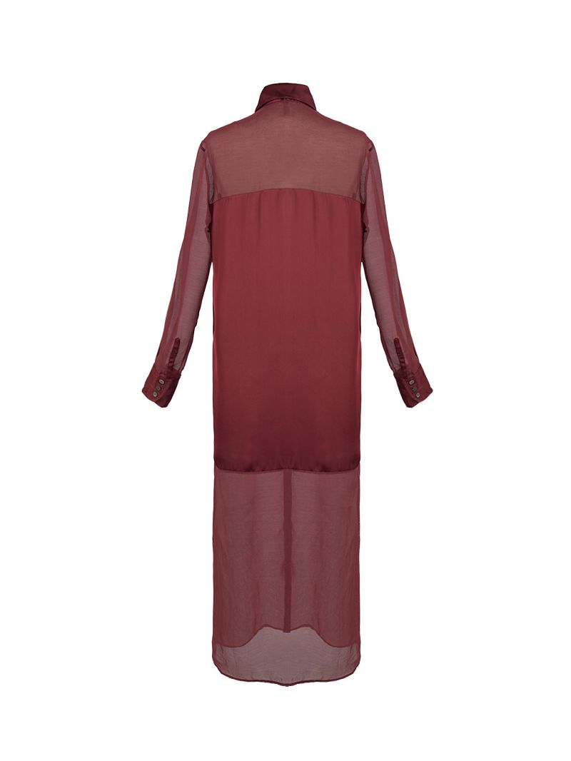 Josie shirt dress in Wine color - ghost back view
