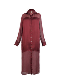 Josie shirt dress in Wine - ghost front view