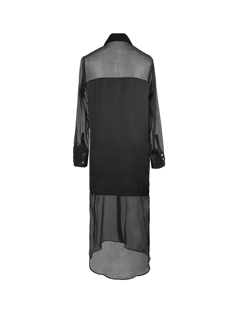 Josie shirt dress in black - ghost back view