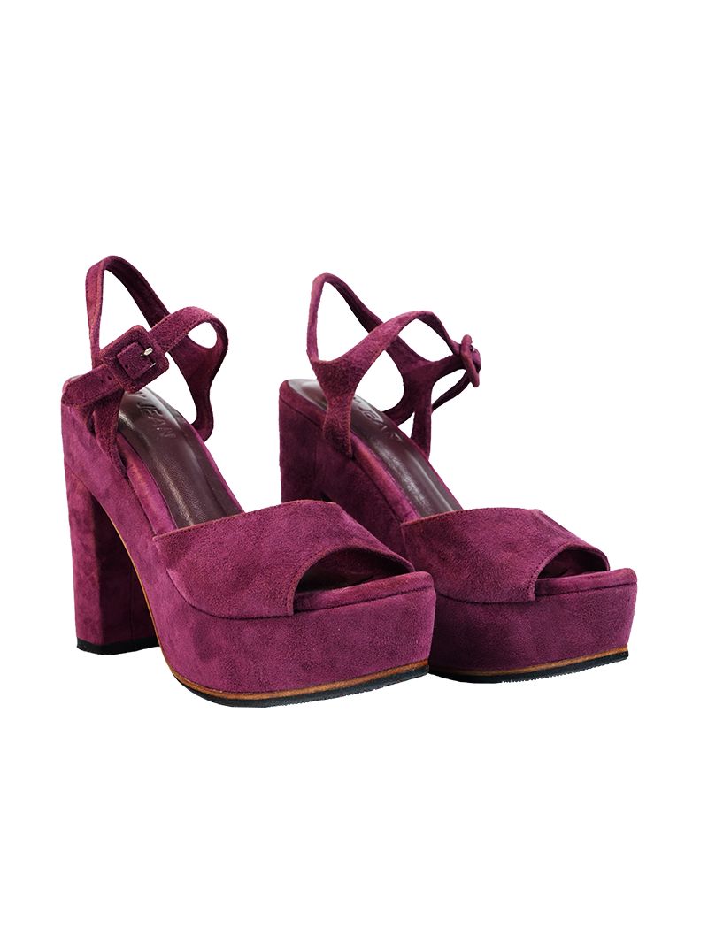 Betty Heels in Wine - side view