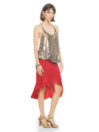 Scale Sequin Top Taupe