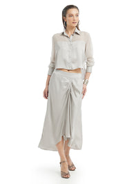 Alya Midi Skirt Light Grey