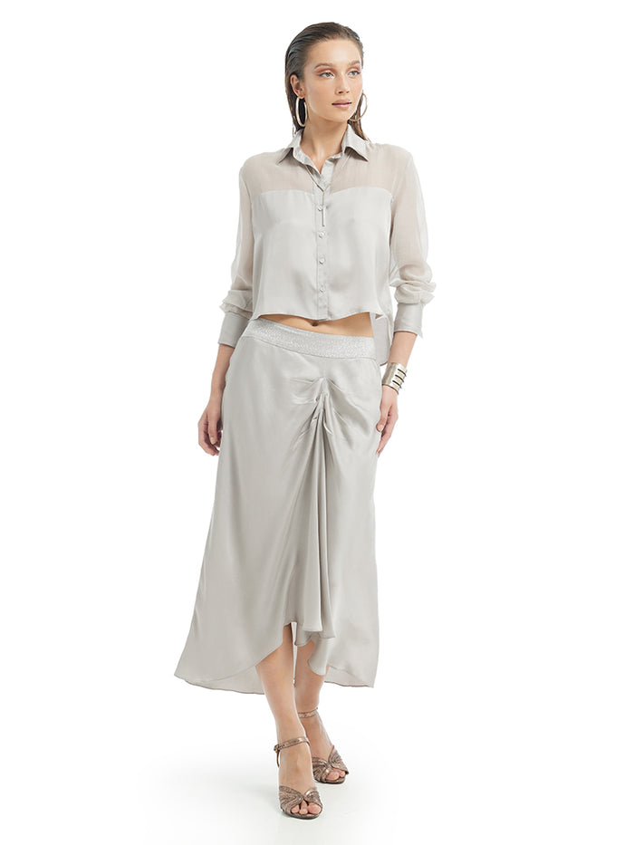 Alya Midi Skirt Light Grey
