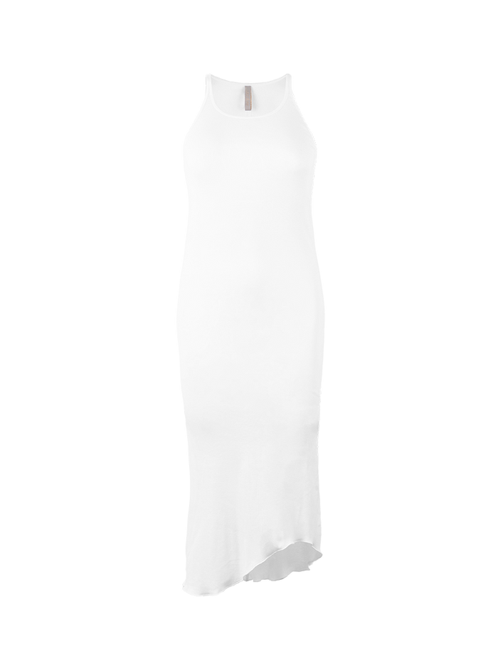 Freya Rib Midi Dress White
