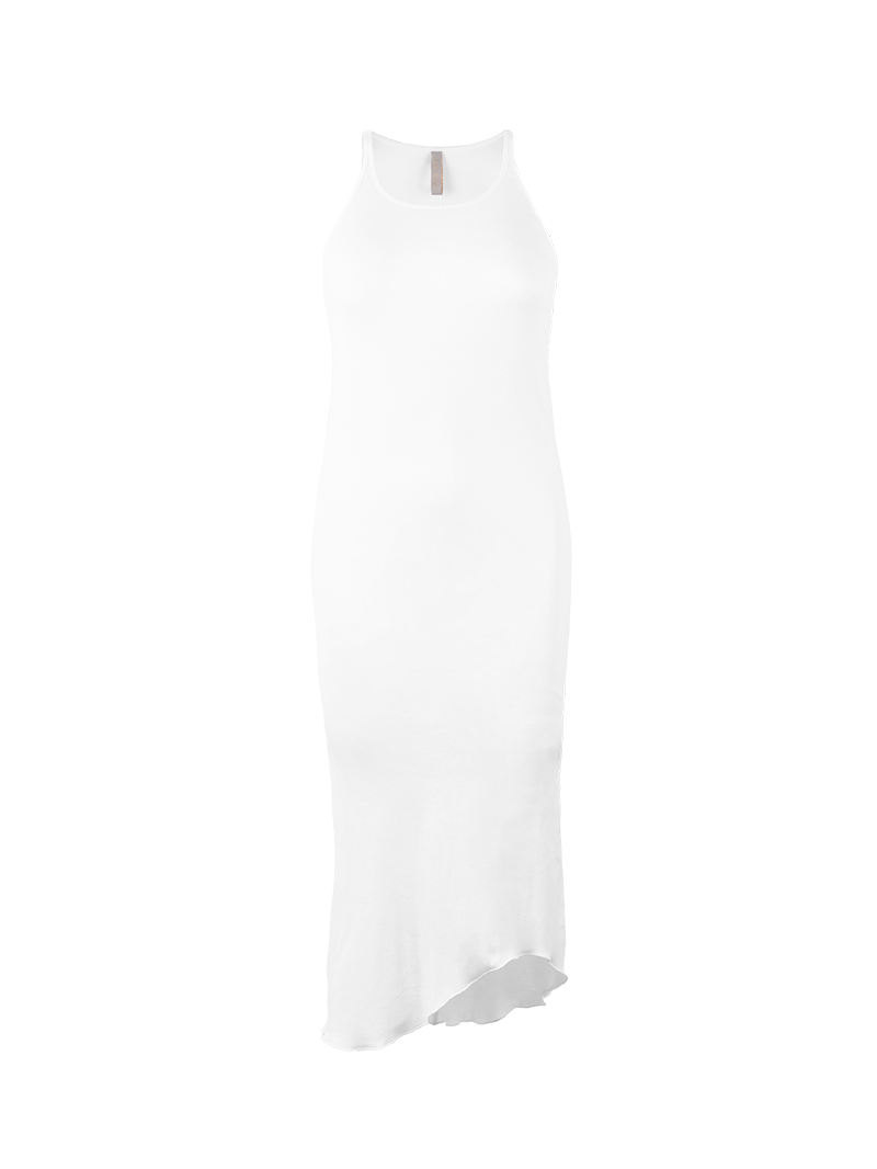 Freya Rib Midi Dress White