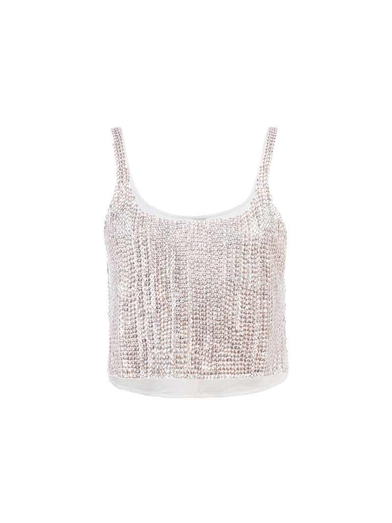 HORNET BEADED MINI TOP | TITANIUM | 100% Viscose |Lily Jean