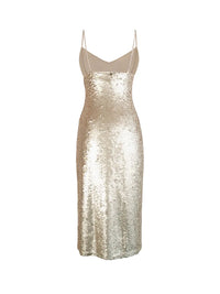 Manu dress in champagne color - ghost back view