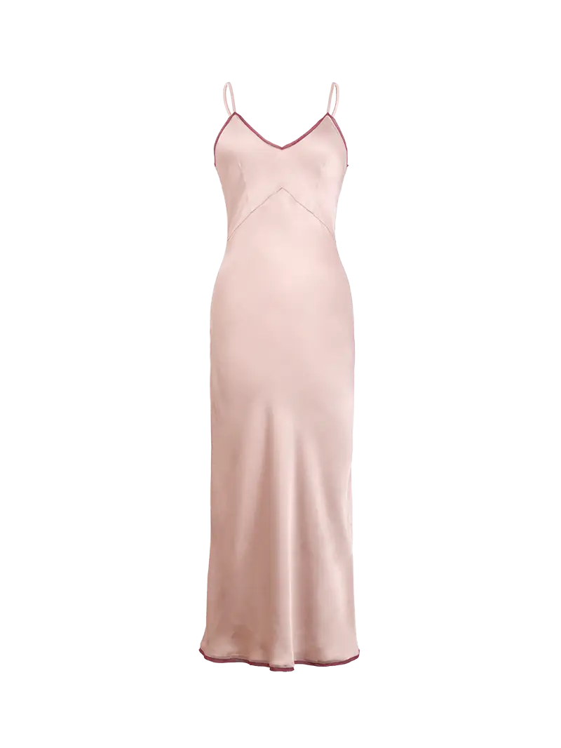 Melody Slip Dress in Wood Rose - ghost front view
