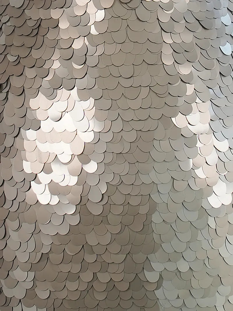 Prague in taupe - sequin details close up view