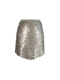Prague sequin mini skirt in taupe - ghost front view
