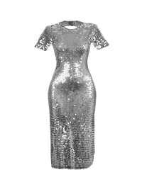Venus beaded dress in charcoal - ghost front view