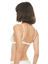 Alegra beaded bra in natural, quarter back view - worn by model