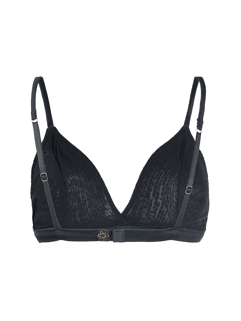 Alegra beaded bra in black - ghost back view