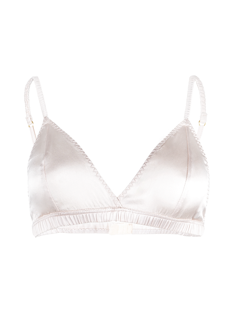 Alegra beaded bra in blush - ghost front view