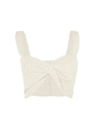Alix Top in Vanilla color - ghost front view