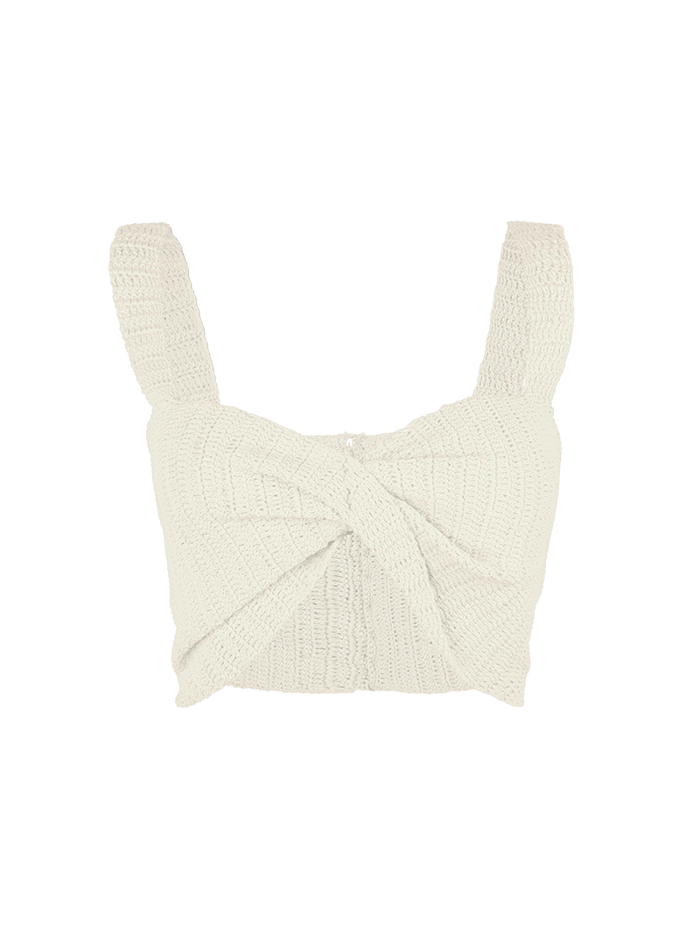 Alix Top in Vanilla color - ghost front view