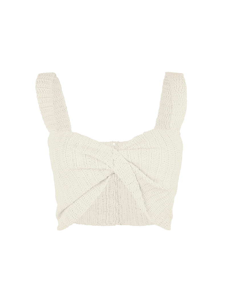 Alix Top in Vanilla color - ghost front view