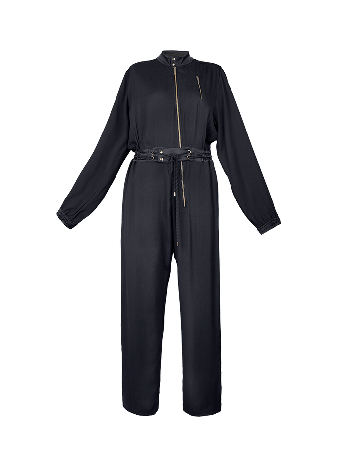 Berlin black jumpsuit - ghost front view