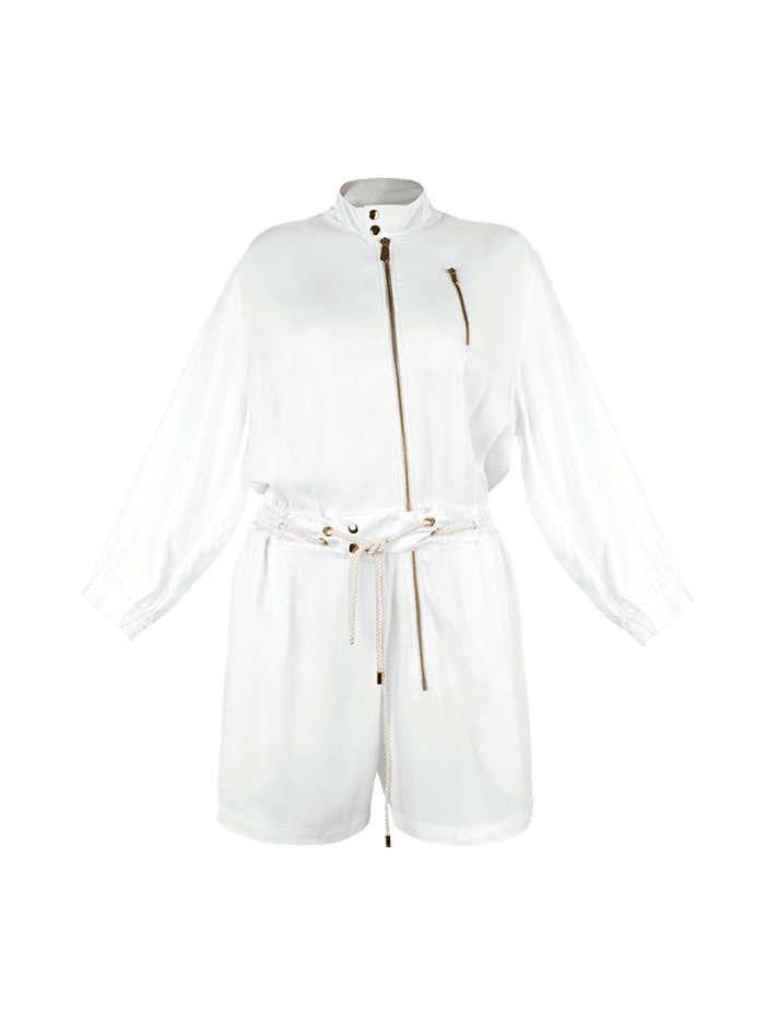Berlin white playsuit - ghost front view