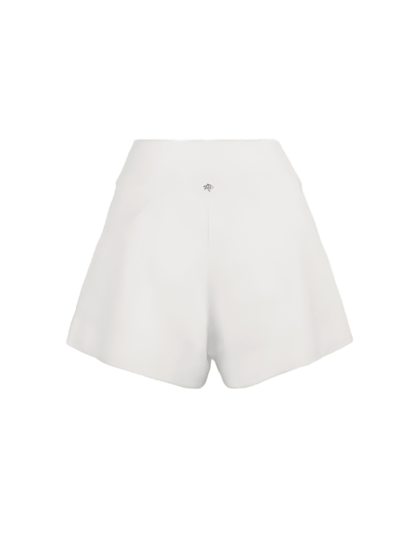 Dani linen shorts in Titanium color - ghost back view