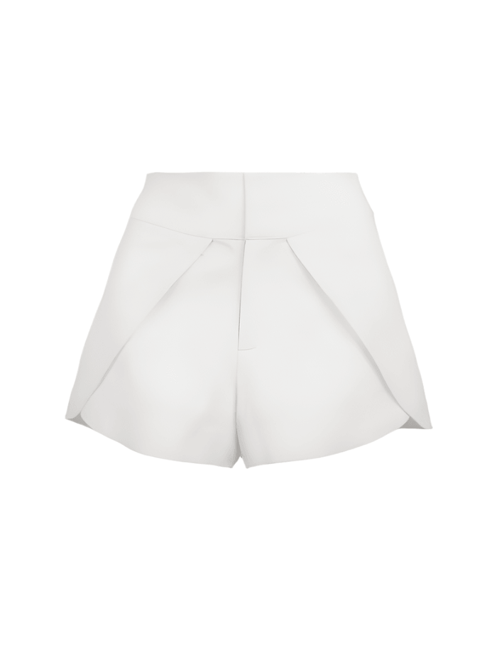 Dani linen shorts in Titanium color - ghost front view