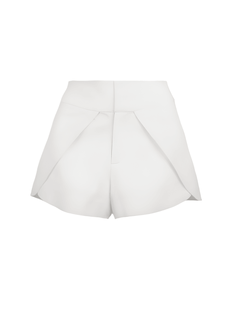 Dani linen shorts in Titanium color - ghost front view