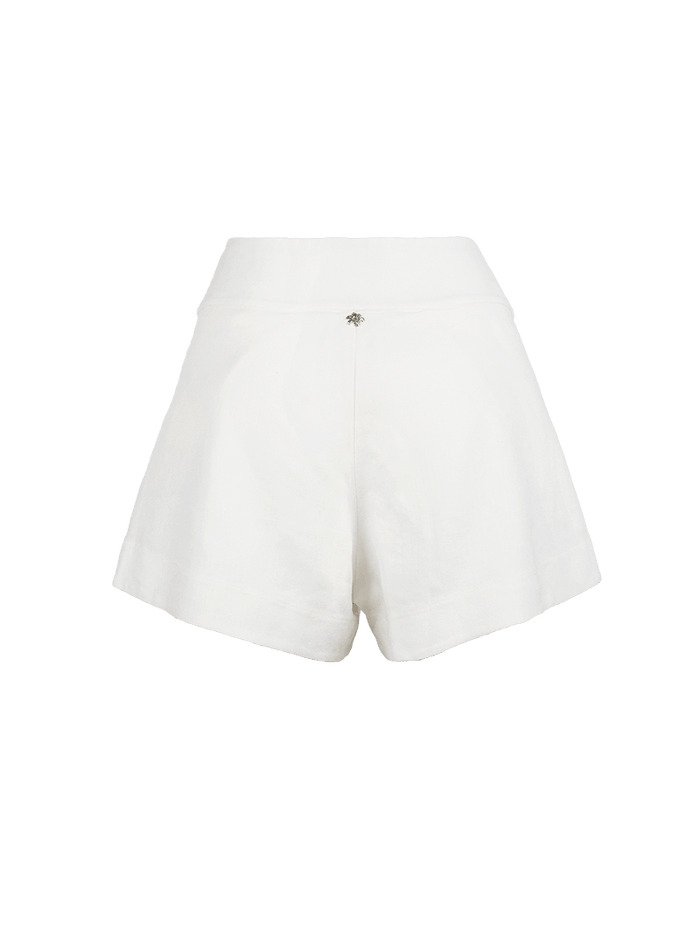 Dian linen shorts in Natural color - ghost back view