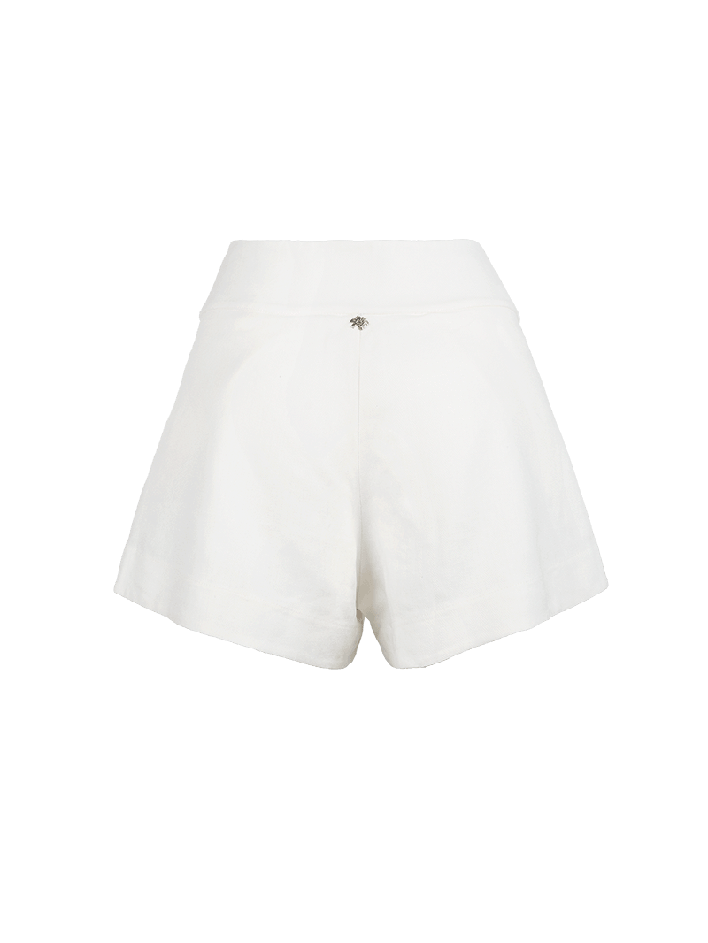 Dian linen shorts in Natural color - ghost back view