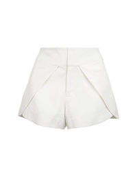 DIan linen shorts in Natural color - ghost front view