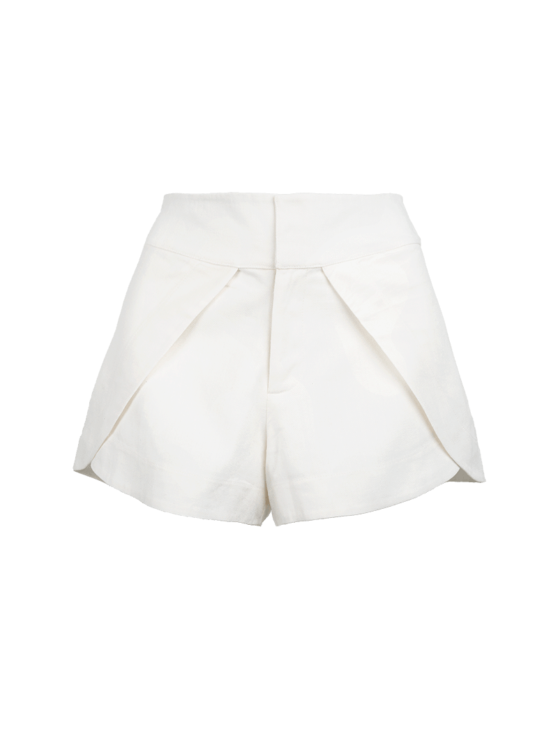 DIan linen shorts in Natural color - ghost front view