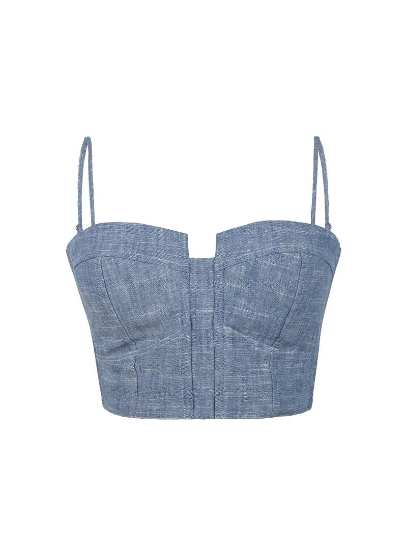 Didion bustier in light blue - ghost front view