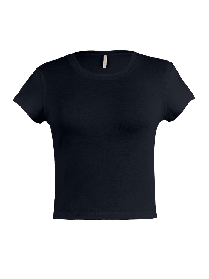 Fama crop t-shirt in black - ghost front view
