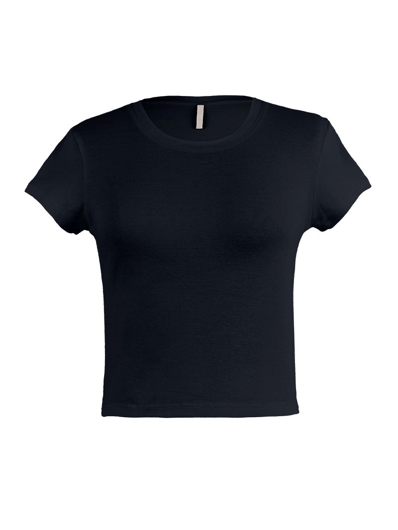 Fama crop t-shirt in black - ghost front view