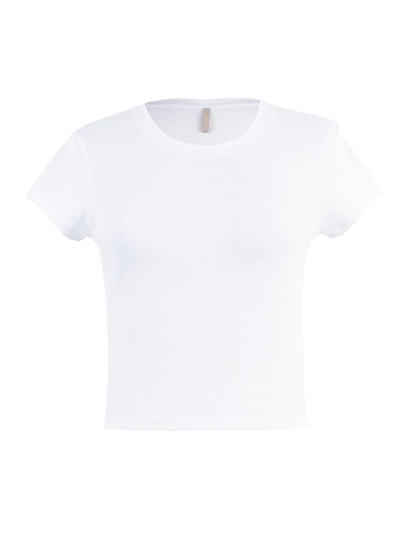 Fama Top, cotton t-shirt in white color - ghost front view