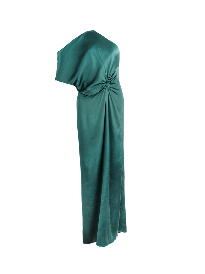 Ganesha maxi dress in pine green - ghost front view