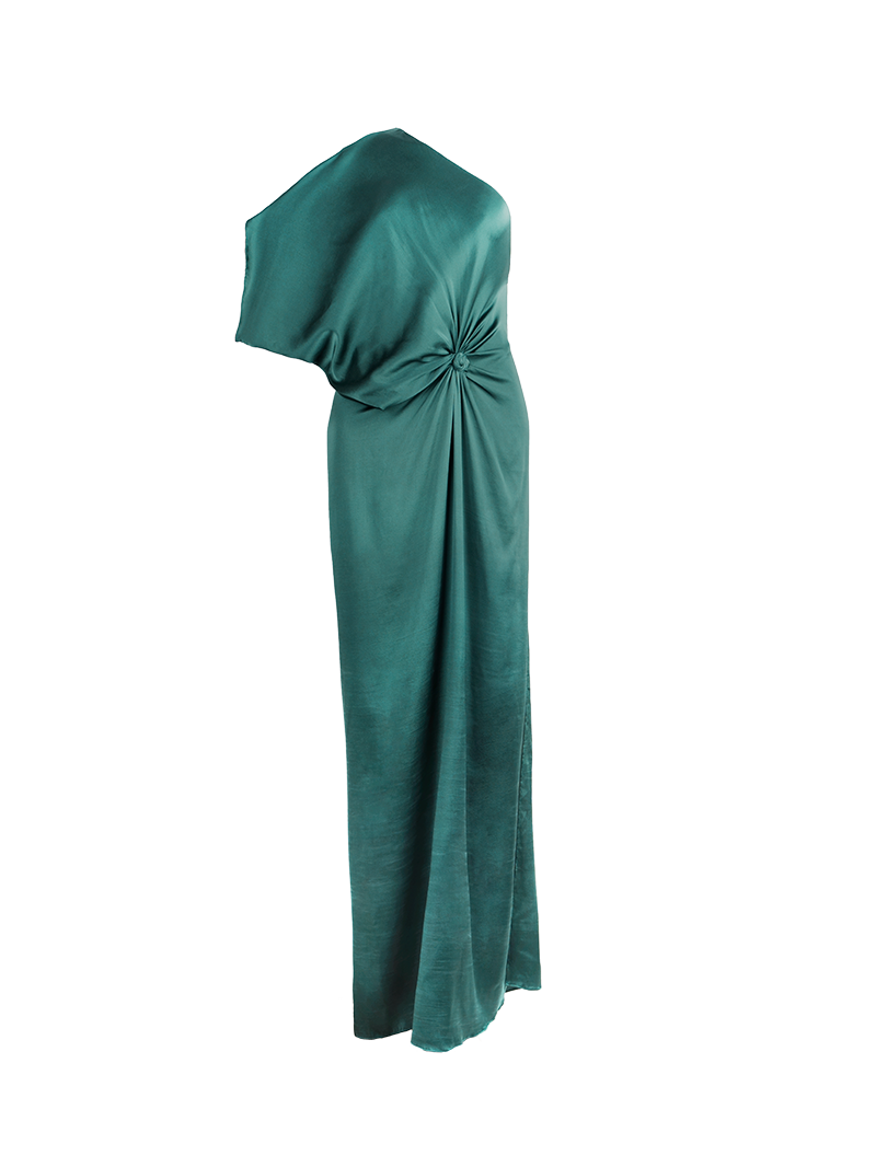 Ganesha maxi dress in pine green - ghost front view