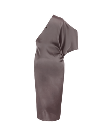 Ganesha midi dress in elephant warm grey-beige - ghost back view