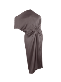 Ganesha midi dress in elephant warm grey-beige - ghost front view