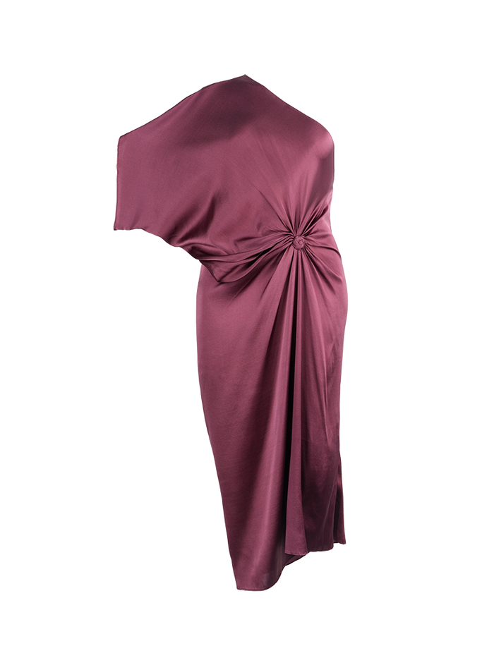 Ganesha midi dress in wine color - ghost front view