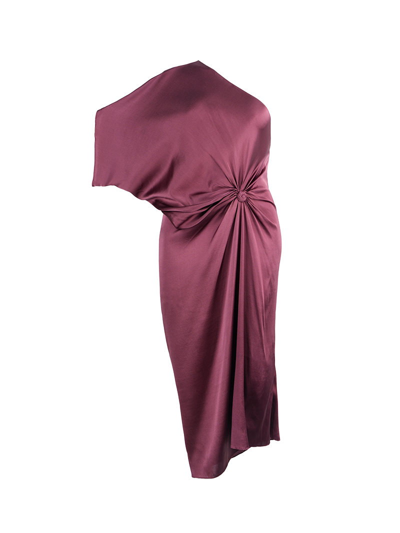 Ganesha midi dress in wine color - ghost front view