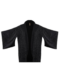 Geisha black beaded kimono - ghost front view