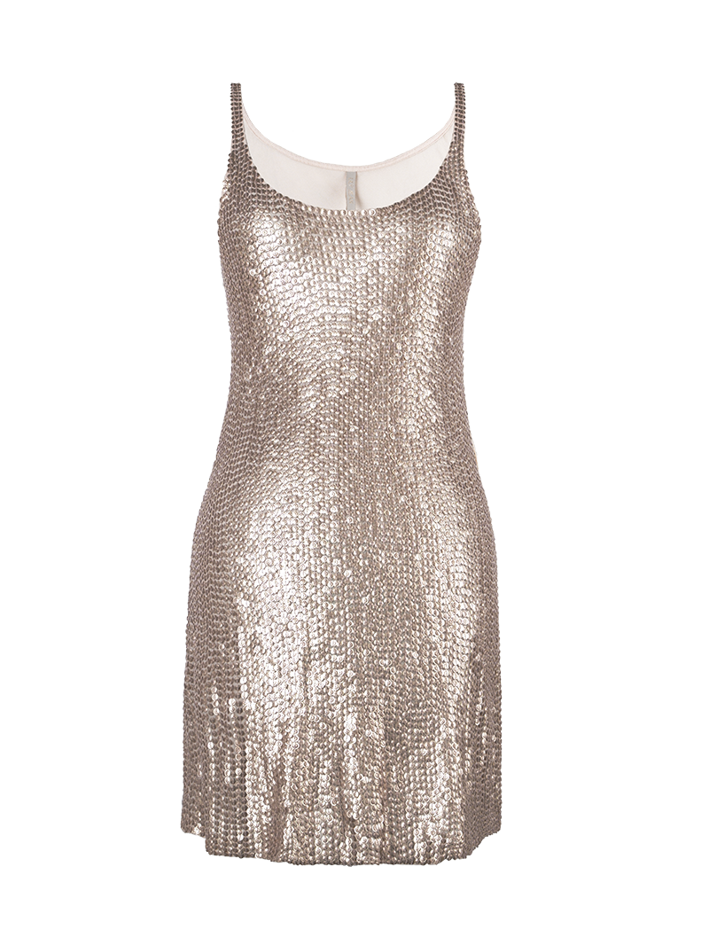 Hora beaded mini dress in blush color - ghost front view