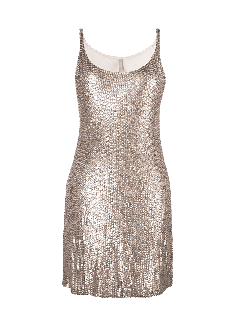 Hora beaded mini dress in blush - ghost front view