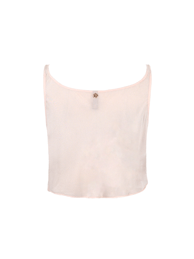 Hora beaded mini top in blush color - ghost back view