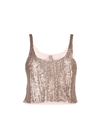 Hora beaded mini top in blush color - ghost front view