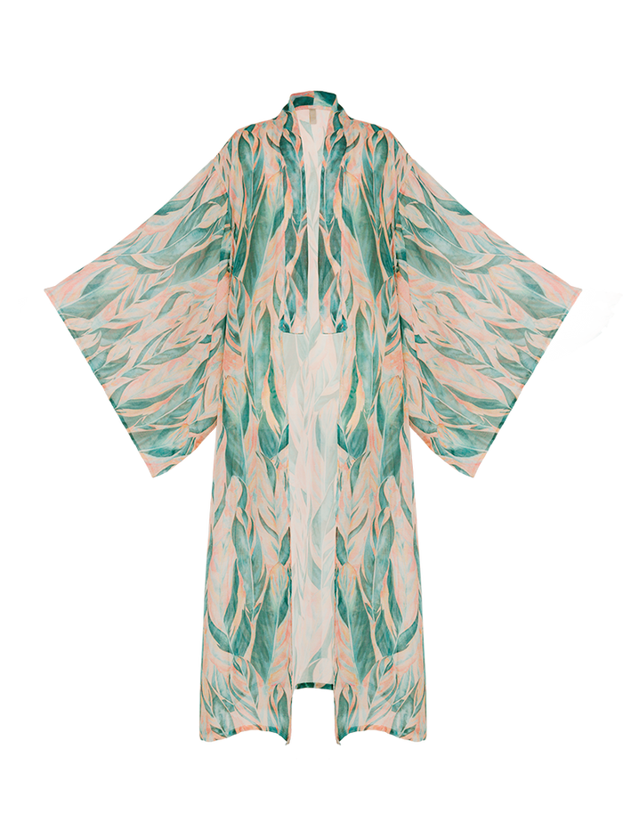 Kyoto maxi kimono - ghost front view