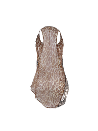 Leona sequin halter top in brown animal prints - ghost back view