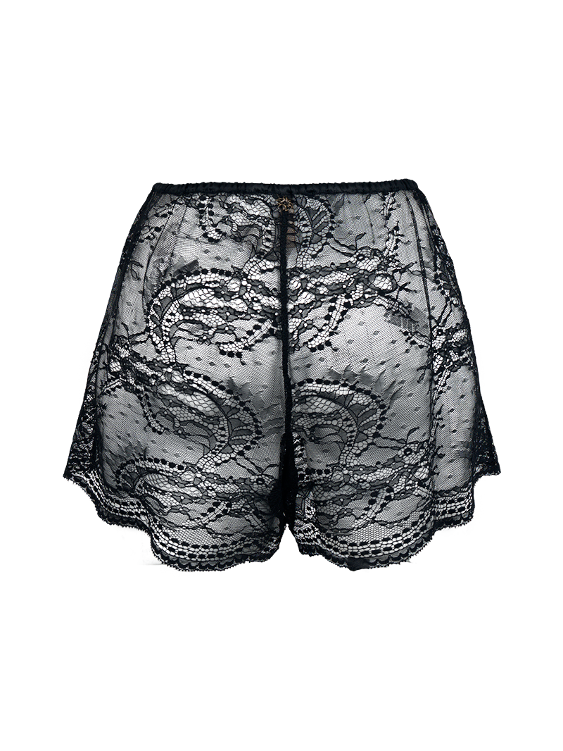 Lounge black lace underwear - ghost back view