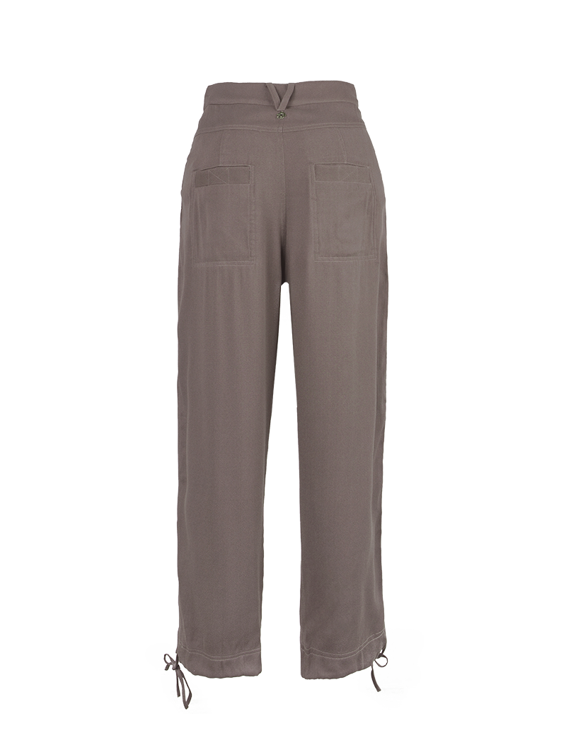 Luma pants in elephant warm grey taupe  - ghost back view