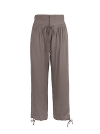Luma pants in elephant warm grey taupe  - ghost front view
